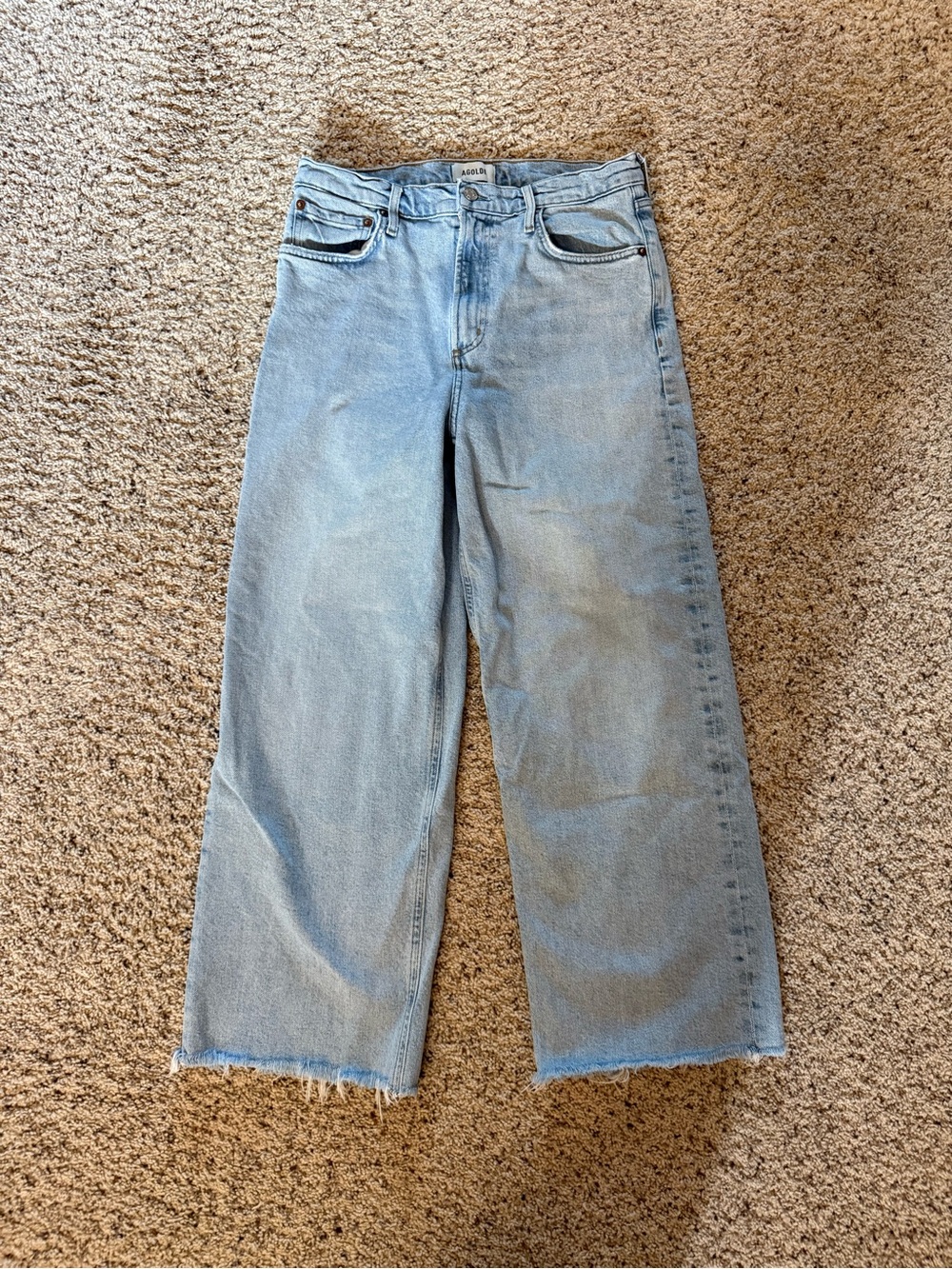 AGOLDE Light Blue Wide Leg Jeans